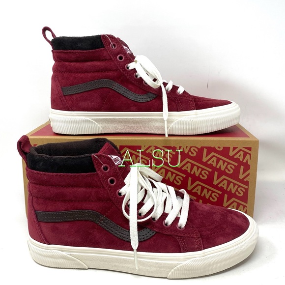 VANS SK8-HI MTE Suede Burgundy Red High Top Hiking Shoes Boots Women VN0A4BV7XKL - Picture 2 of 11